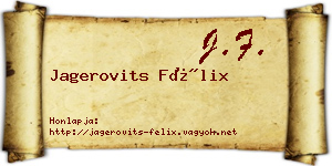 Jagerovits Félix névjegykártya